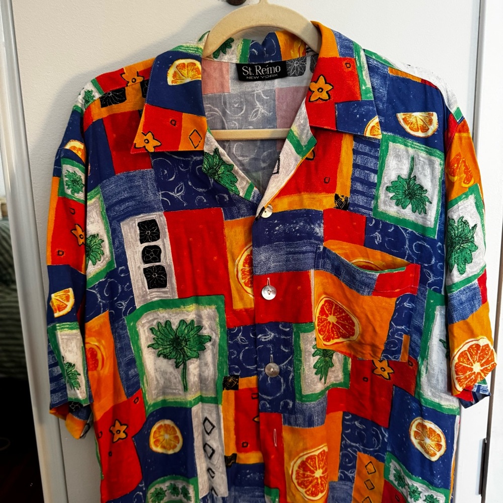 VINTAGE ST REMO Colorful 90s Button Down Shirt - Picture 3 of 5